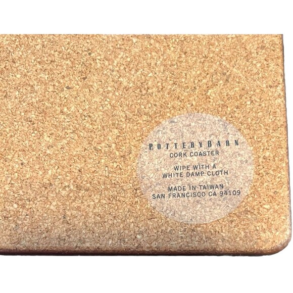 Pottery Barn Jordan Cork Coasters Set of 4 Tan Red Brown Fall Table Decor New - Picture 7 of 8